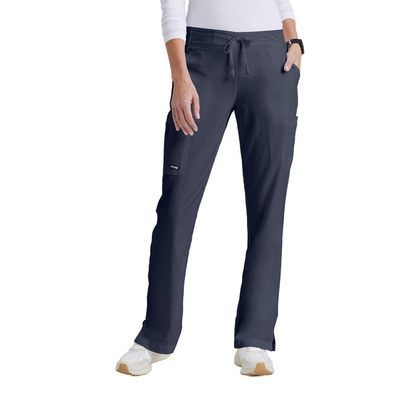 BARCO Grey s Anatomy Classic Mia Scrub Pant for Women Steel, 6-Pocket Low-Rise Straight Leg Bottoms with Natural Stretch, Soil Release Fabric, and Super-Soft Finish Large, Regular Fit - Image 1